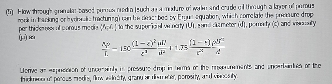 Derive an expression of uncertainty in pressure