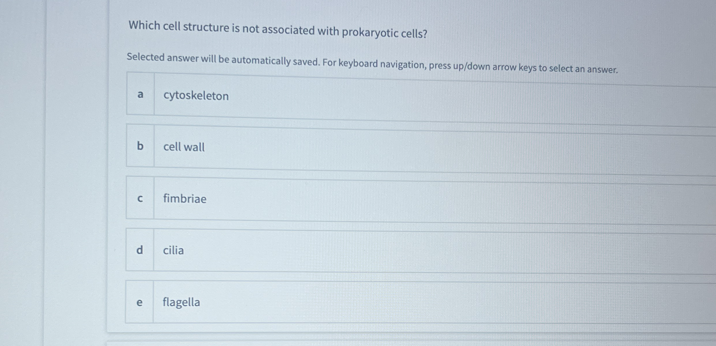 Which cell structure is not associated with