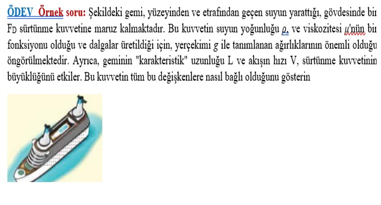 soru: ekildeki gemi, yizzeyinden ve etrafindan ge