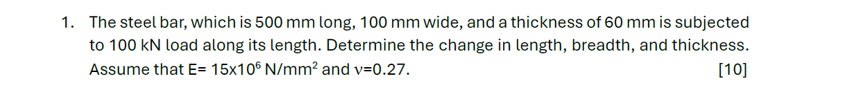 The steel bar, which is 5 0 0 mm long, 1 0 0 mm