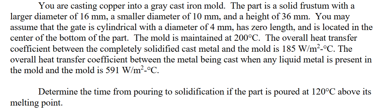 You are casting copper into a gray cast iron