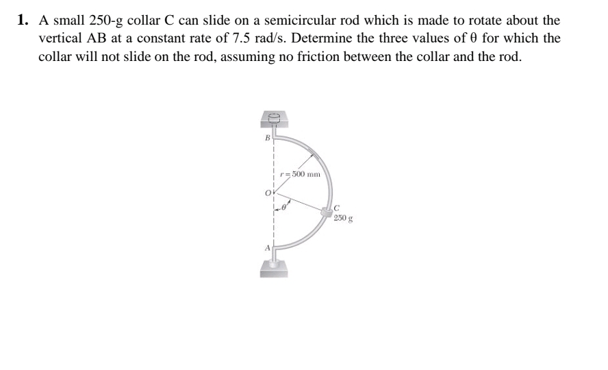 A small 2 5 0 - g collar C can slide on a