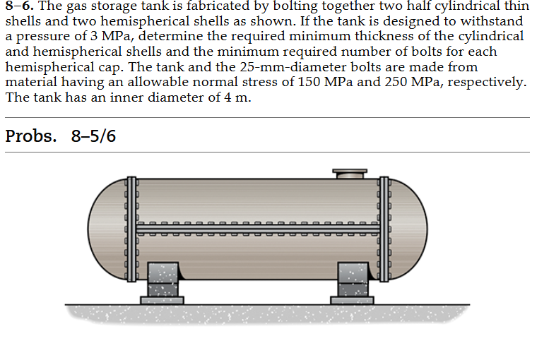 8 - 6 . The gas storage tank is fabricated by