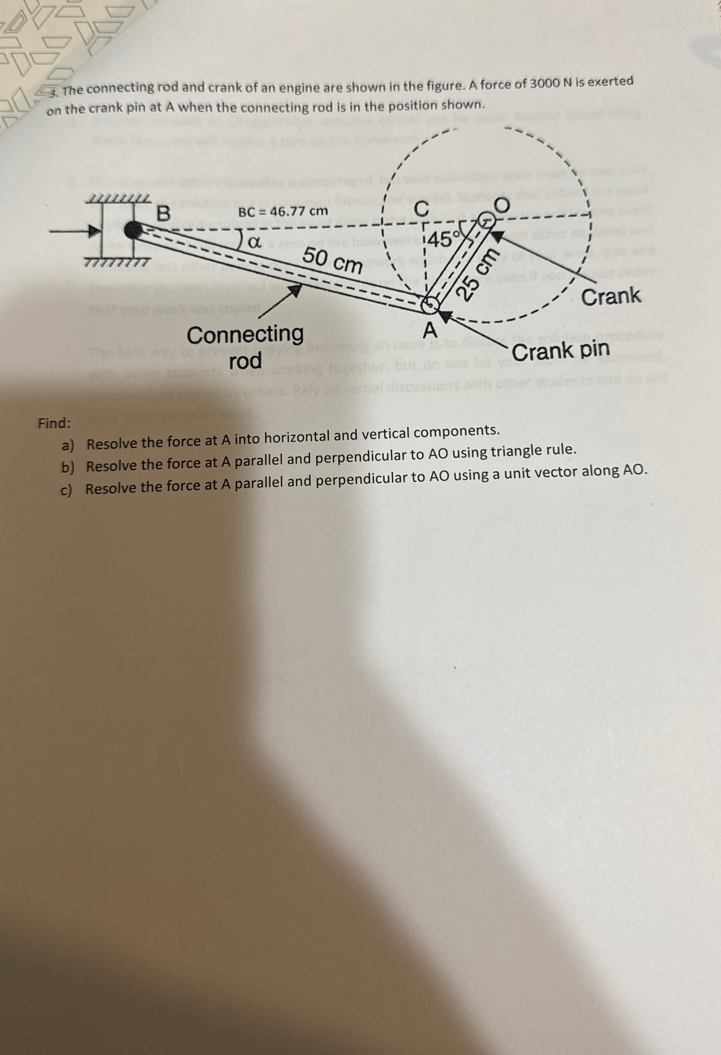 3 . 2 The connecting rod and crank of an engine