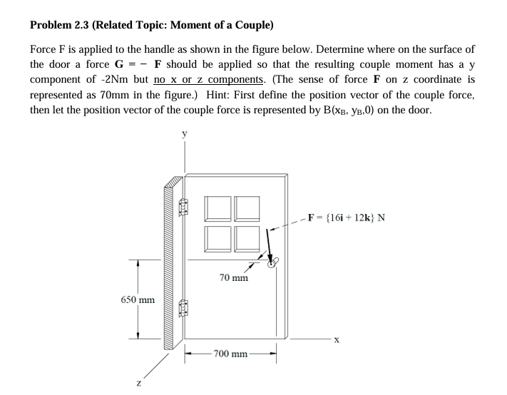 Problem 2 . 3 ( Related Topic: Moment of a Couple
