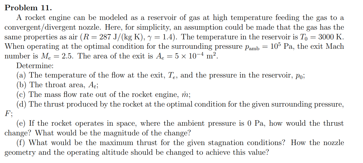 A rocket engine can be modeled as a reservoir of
