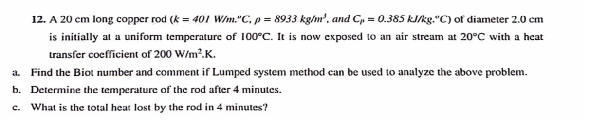 A 2 0 cm long copper rod , and ( : C p = 0 . 3 8