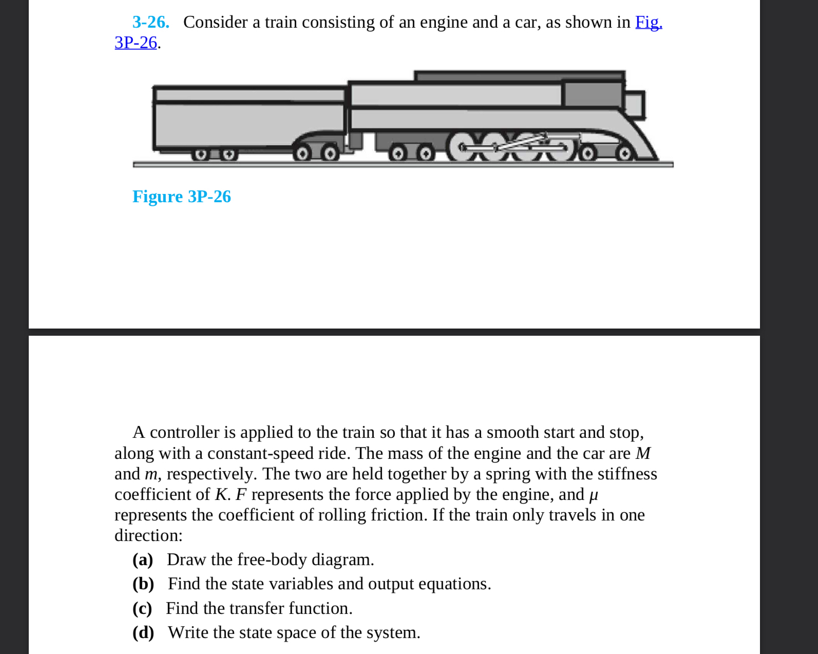 3 - 2 6 . Consider a train consisting of an