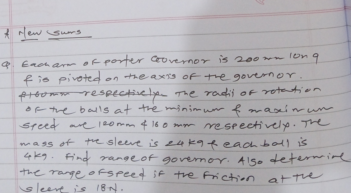 A Mew sums Q . Eacharm of porter Covernor is 2 0