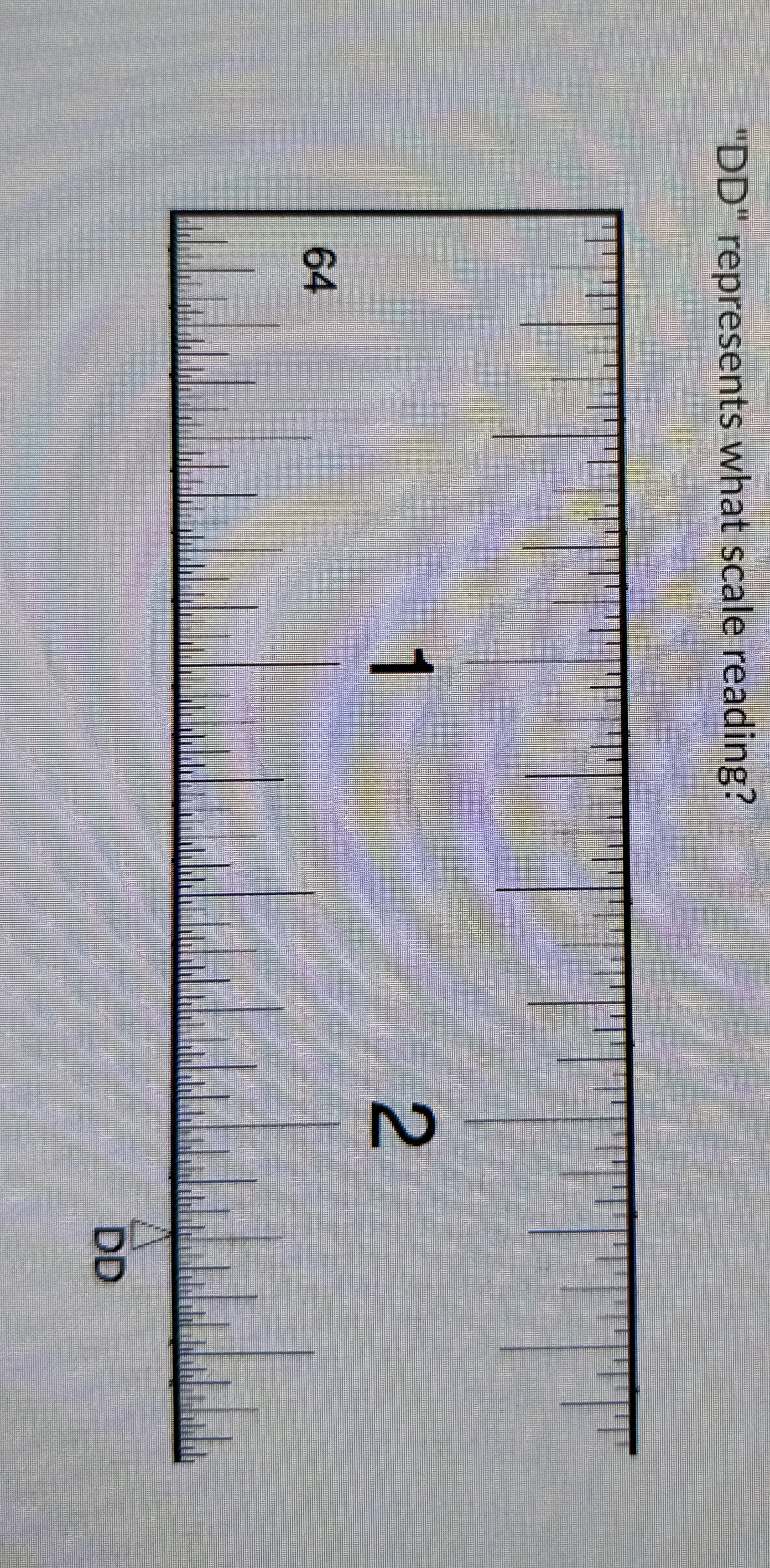 " DD " represents what scale reading?