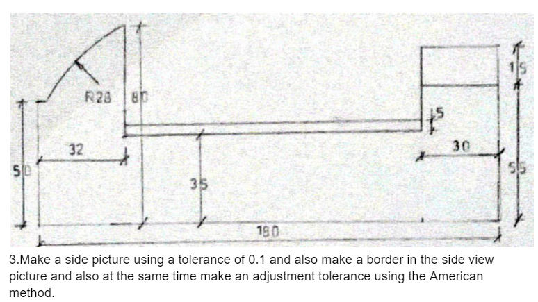 3 . Make a side picture using a tolerance of 0 .