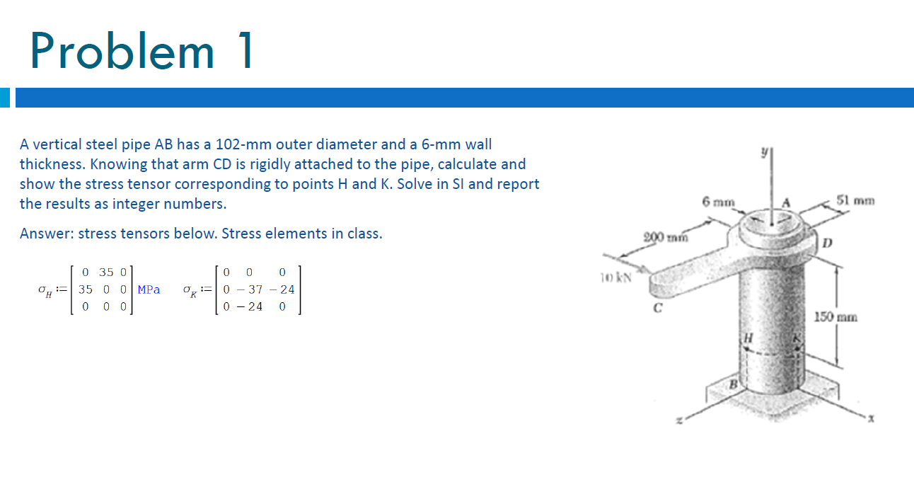 Problem 1 A vertical steel pipe A B has a 1 0 2 -
