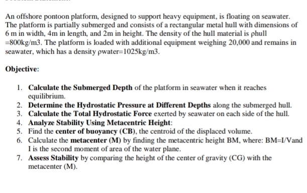 An offshore pontoon platform, designed to support