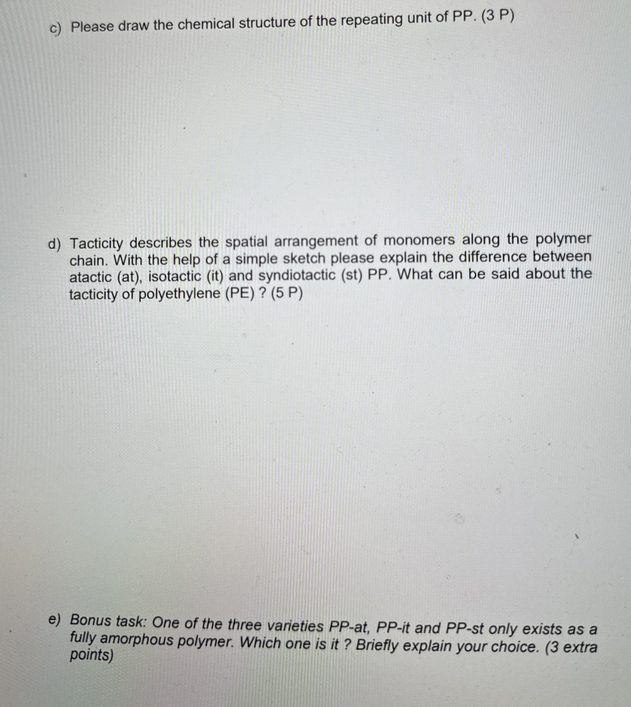 c ) Please draw the chemical structure of the