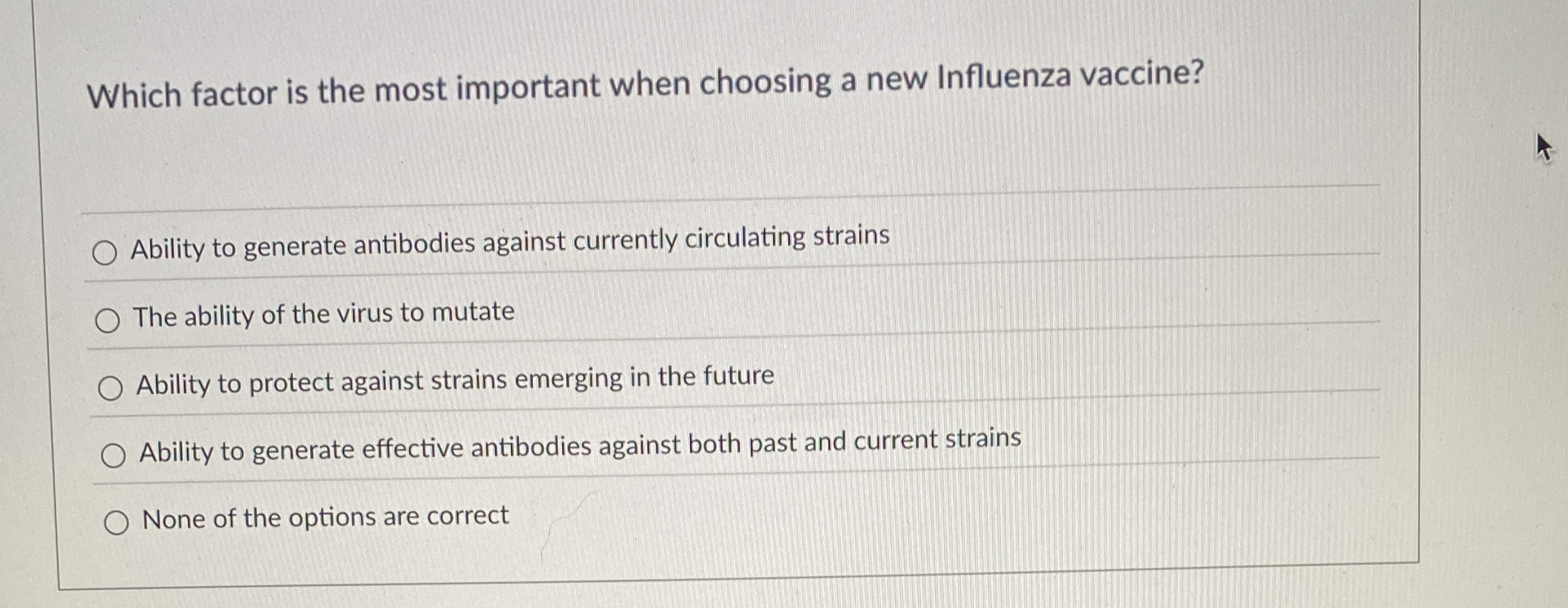 Which factor is the most important when choosing