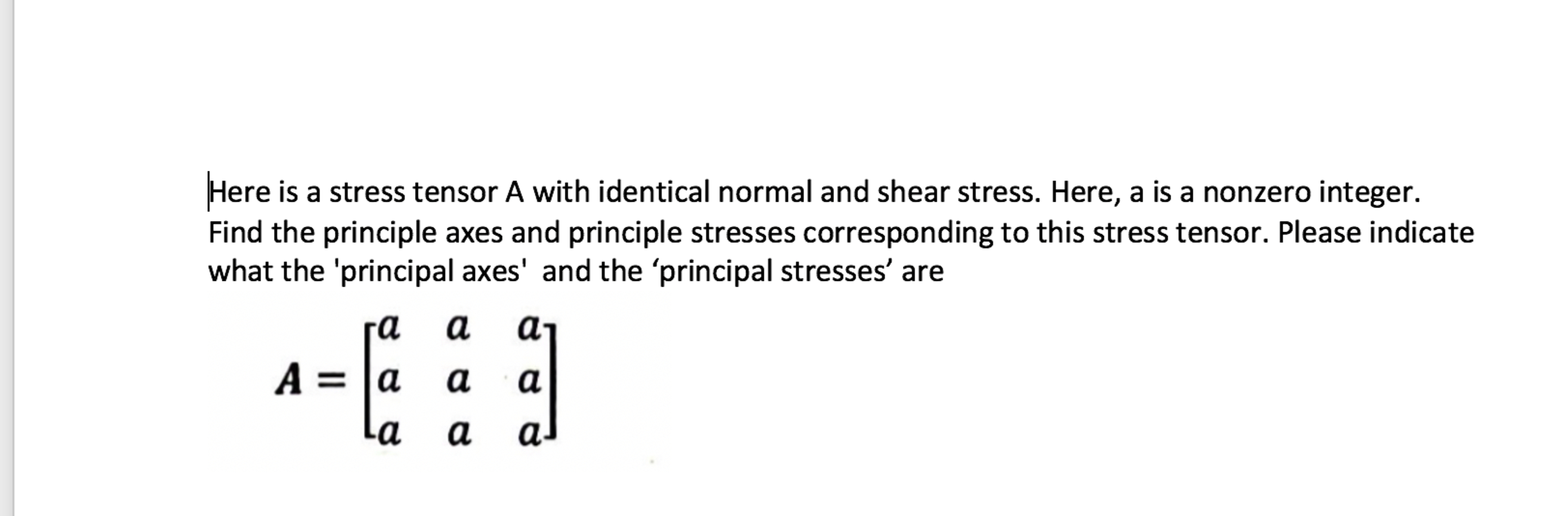 Show me the steps to solve Here is a stress