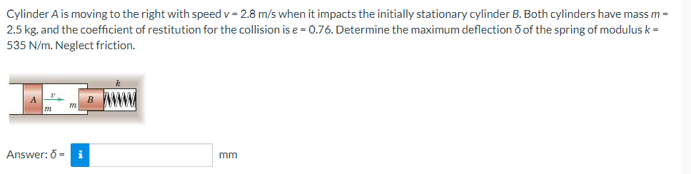 Cylinder A is moving to the right with speed v =