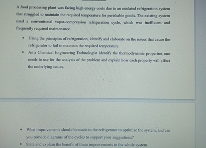 A food processing plant was facing high energy