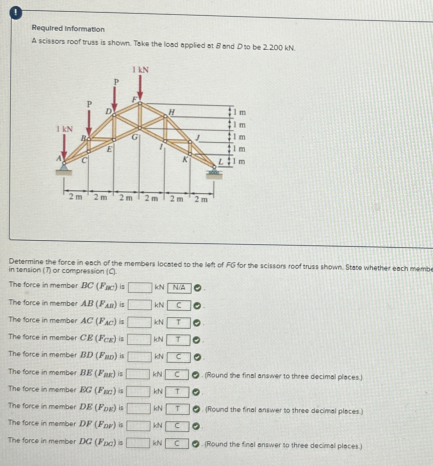 I Required Information A scissors roof truss is