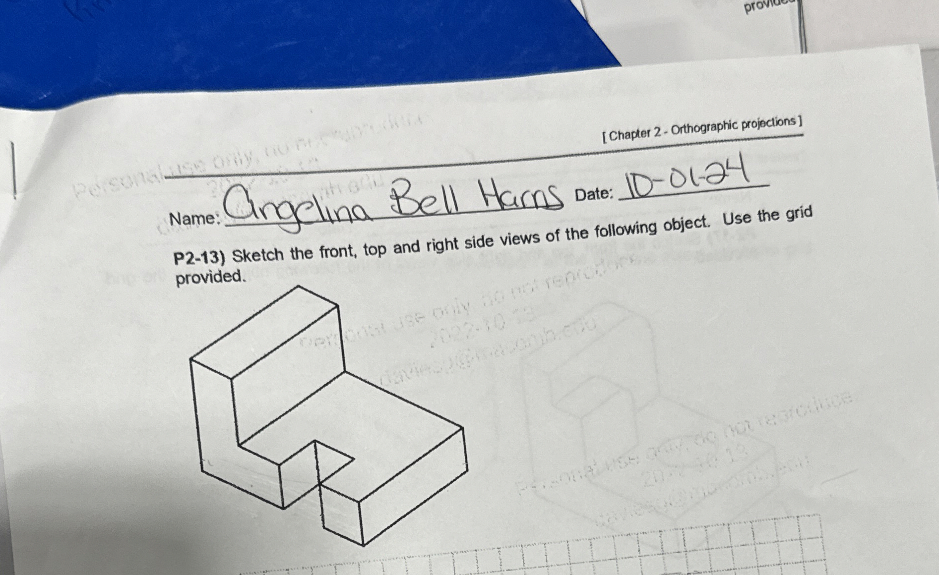 Name: Angelina Bell Harns Date: 1 0 - 0 6 . 2 4 P