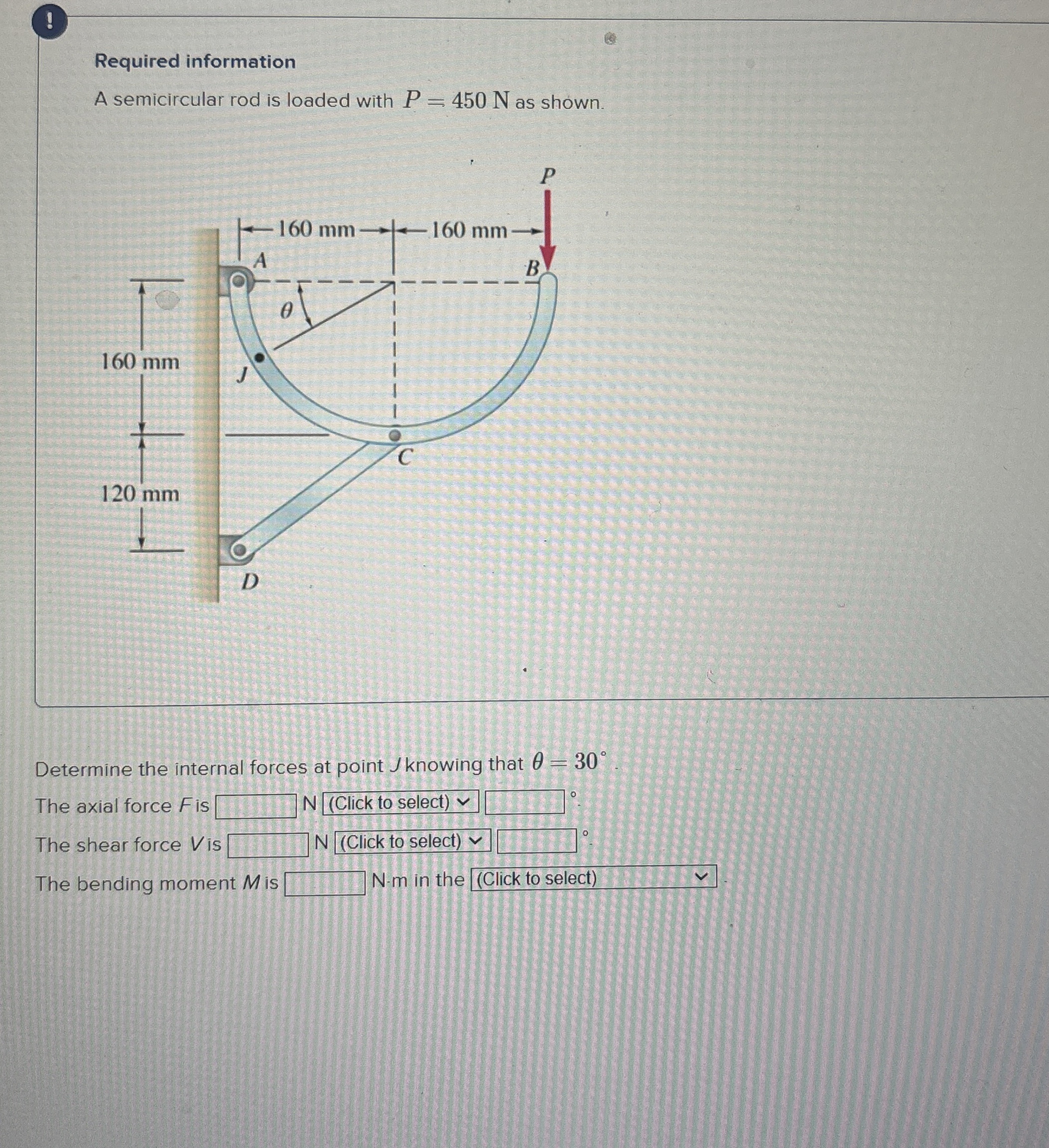 ! Required information A semicircular rod is