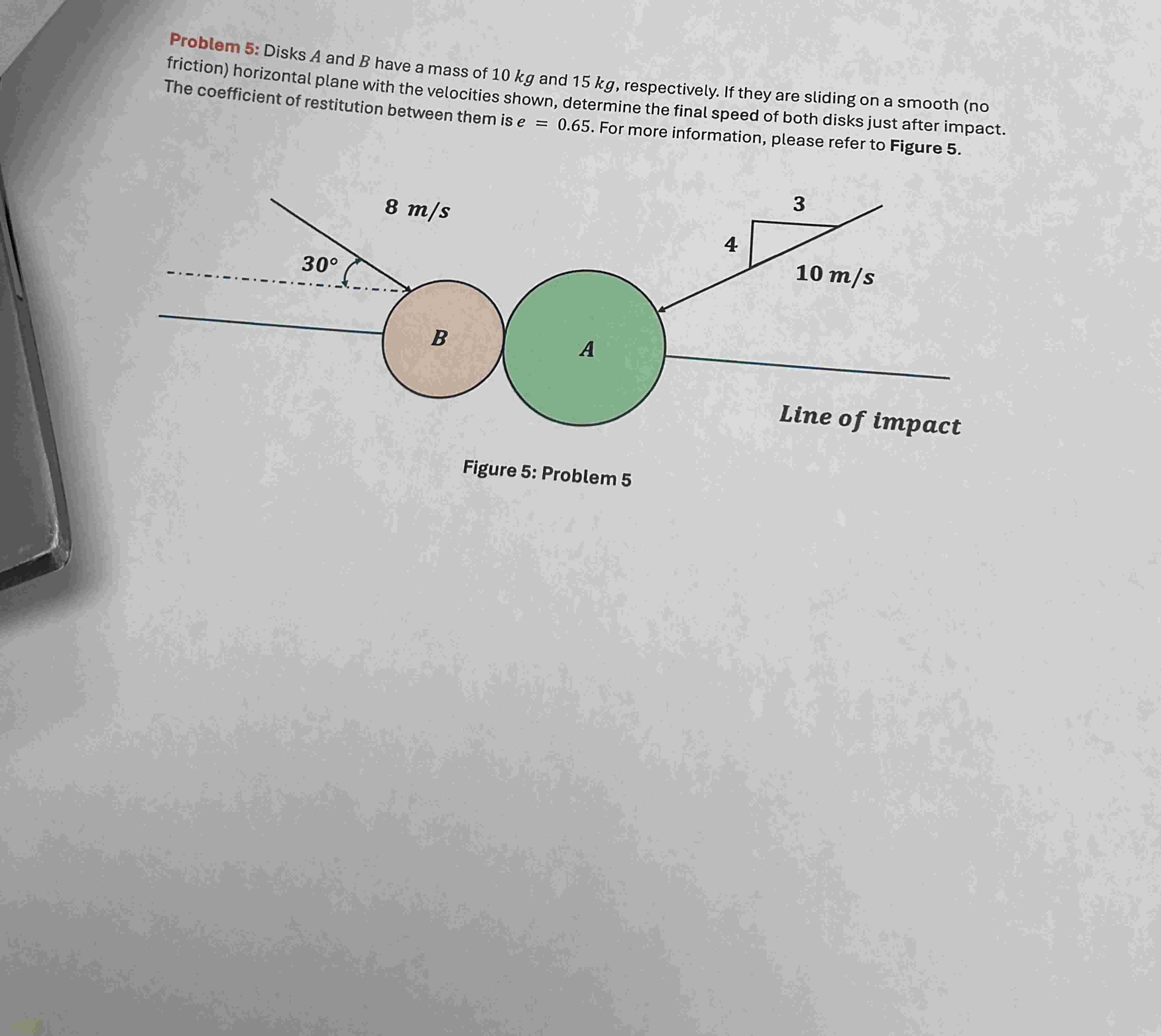 Problem 5 : Disks \ ( A \ ) and \ ( B \ ) have a