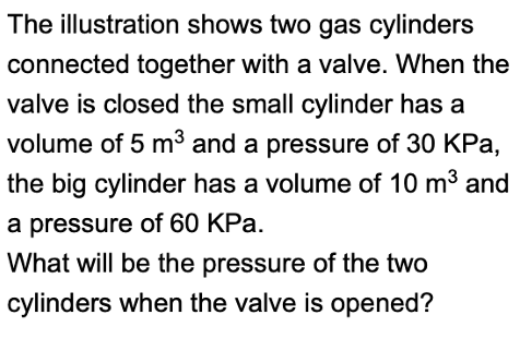 The illustration shows two gas cylinders