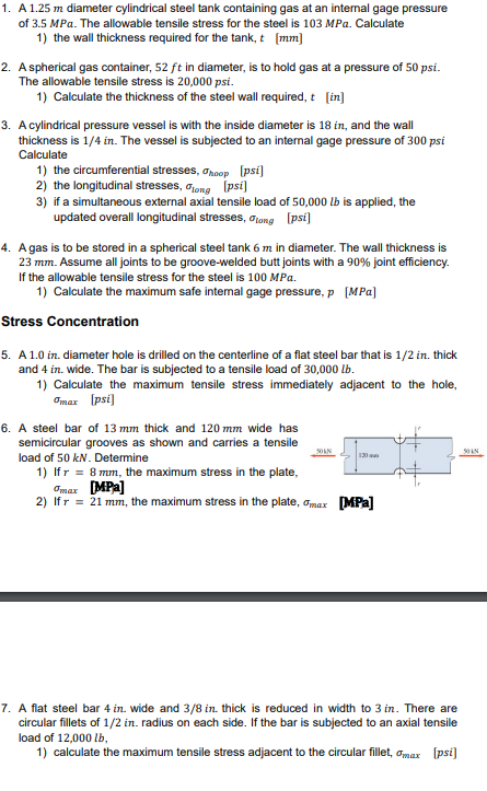 A 1 . 2 5 m diameter cylindrical steel tank