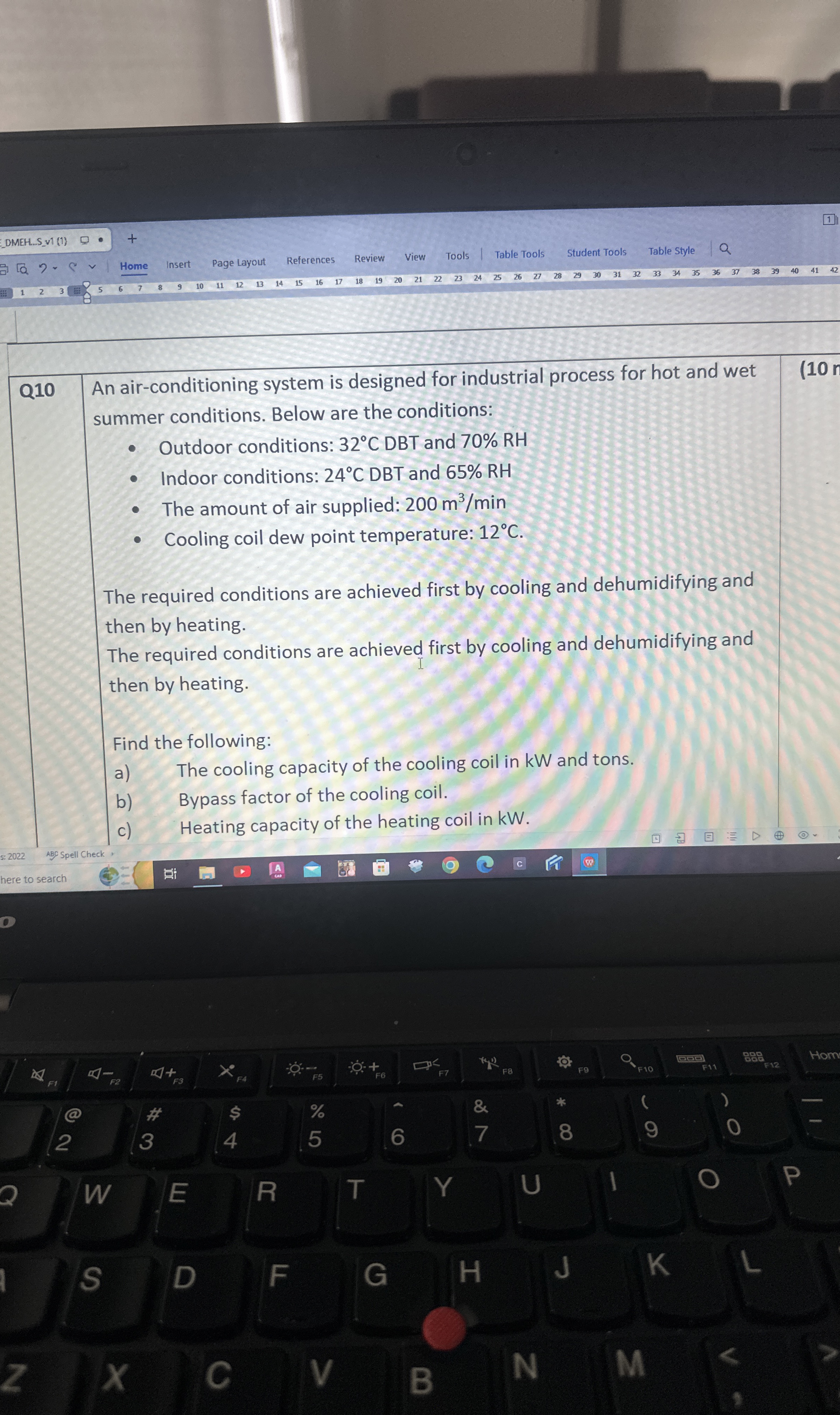 Q 1 0 , An air - conditioning system is designed