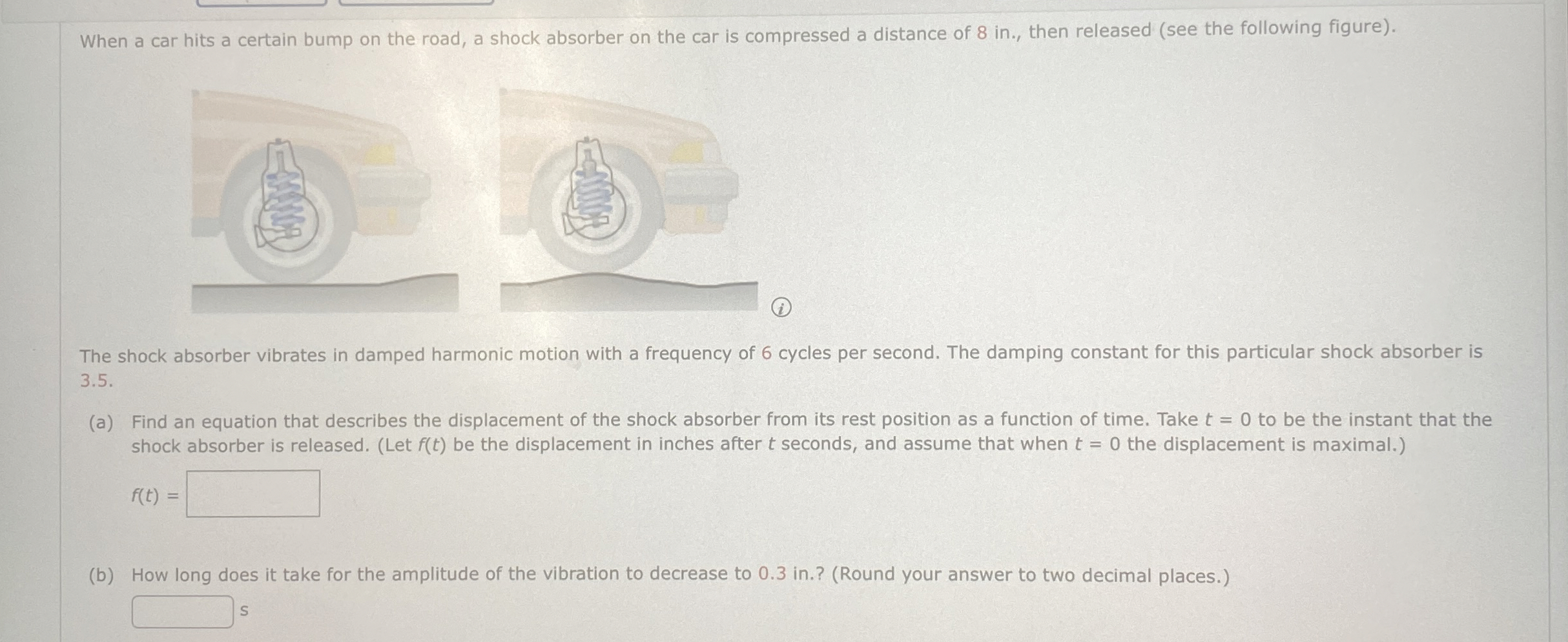 When a car hits a certain bump on the road, a