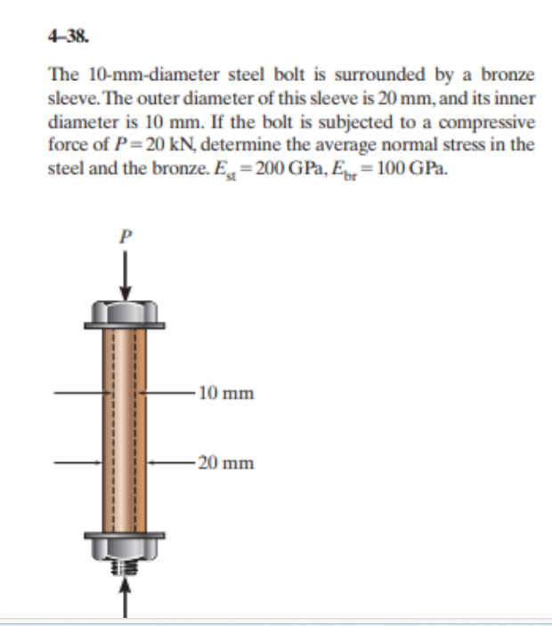4 - 3 8 . The 1 0 - m m - diameter steel bolt is