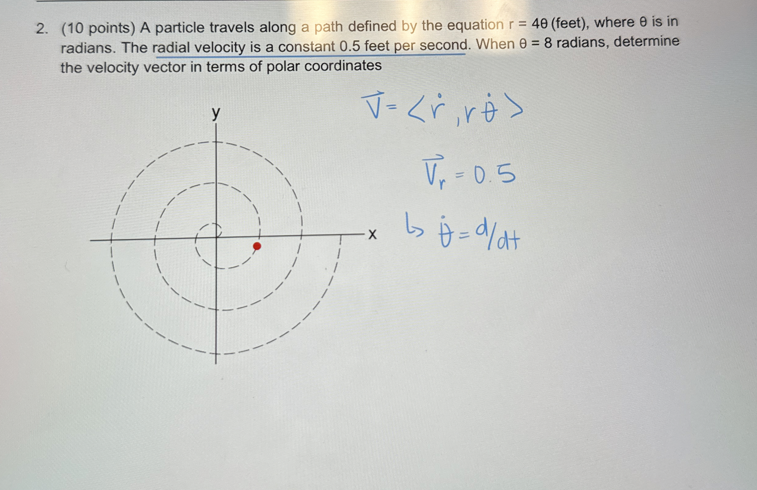 ( 1 0 points ) A particle travels along a path