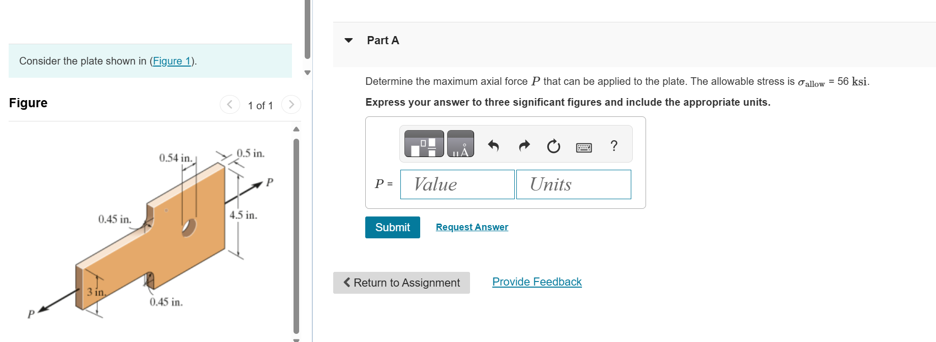 Determine the maximum axial force P that can be