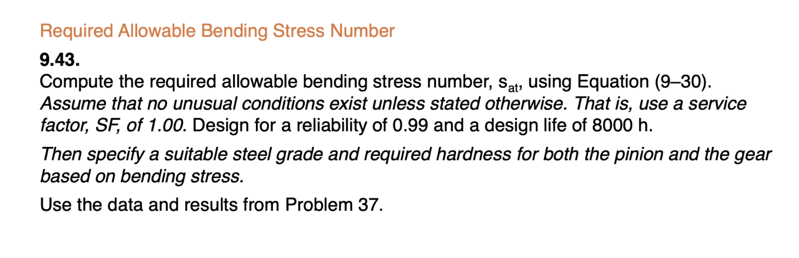 Required Allowable Bending Stress Number 9 . 4 3