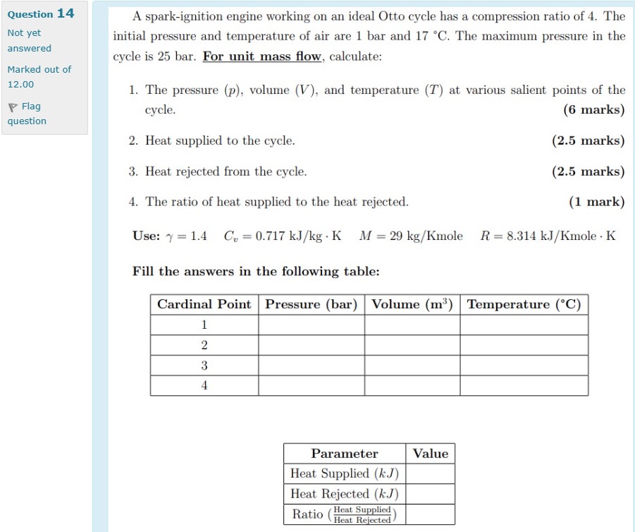 A spark - ignition engine working on an ideal