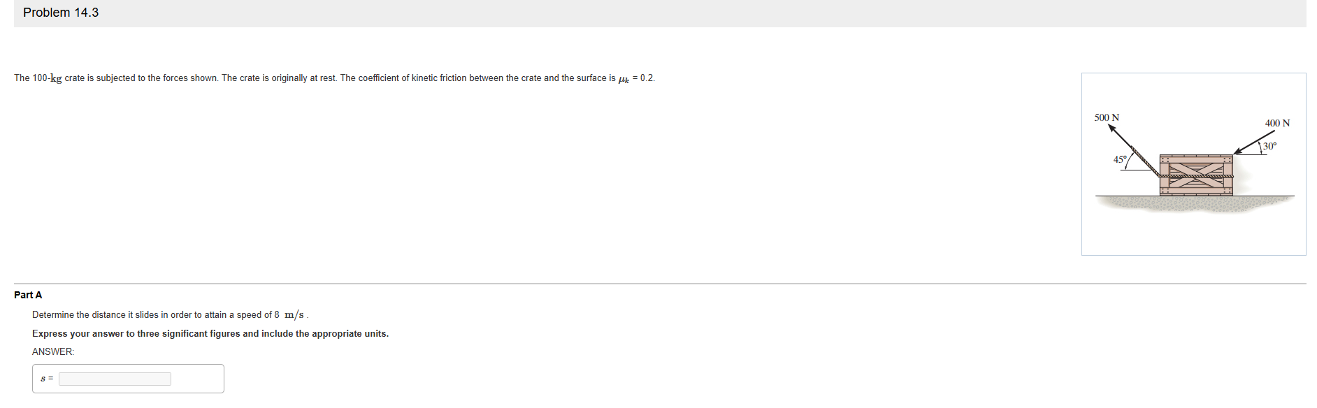 Problem 1 4 . 3 The \ ( 1 0 0 - \ mathrm { kg } \