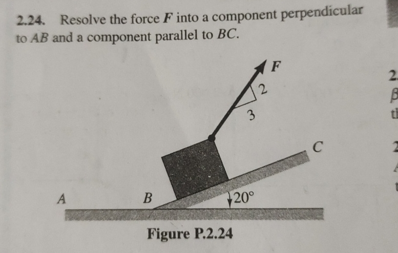 2 . 2 4 . Resolve the force F into a component