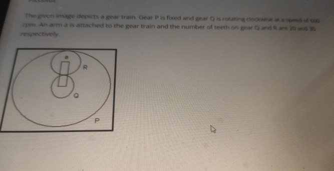 The given image depicts a gear train. Gear P is