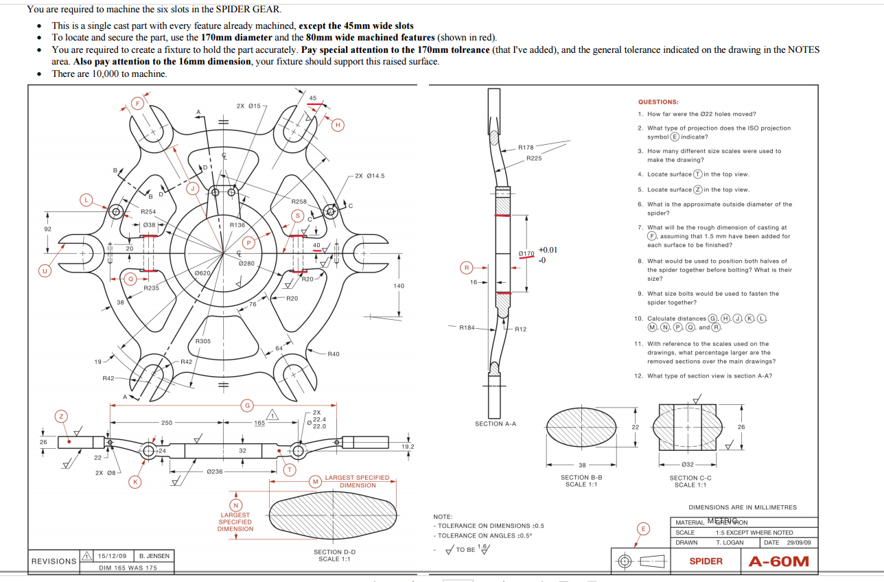 You are required to machine the six slots in the