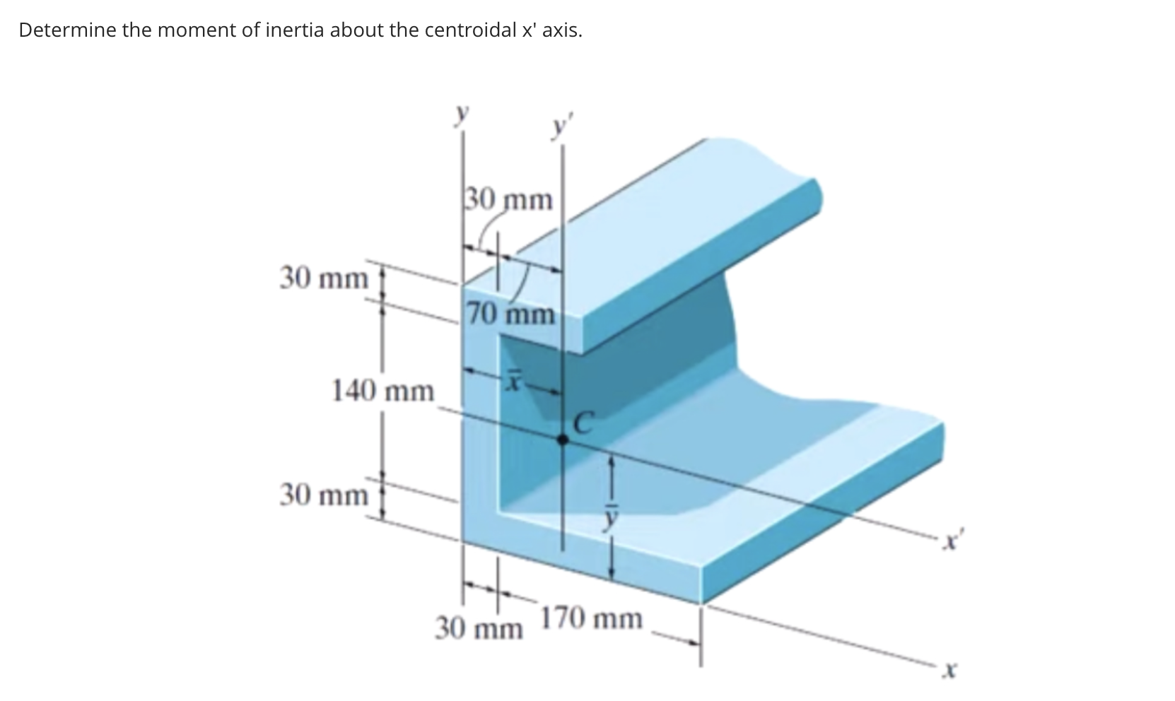 Determine the moment of inertia about the