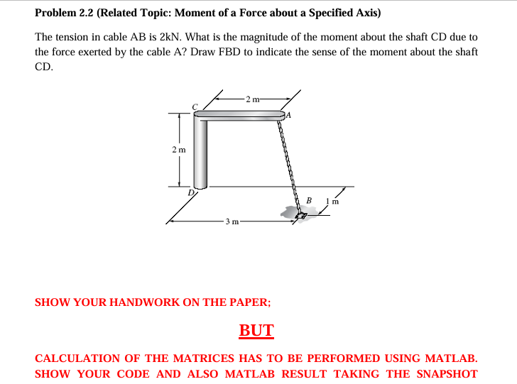 Problem 2 . 2 ( Related Topic: Moment of a Force