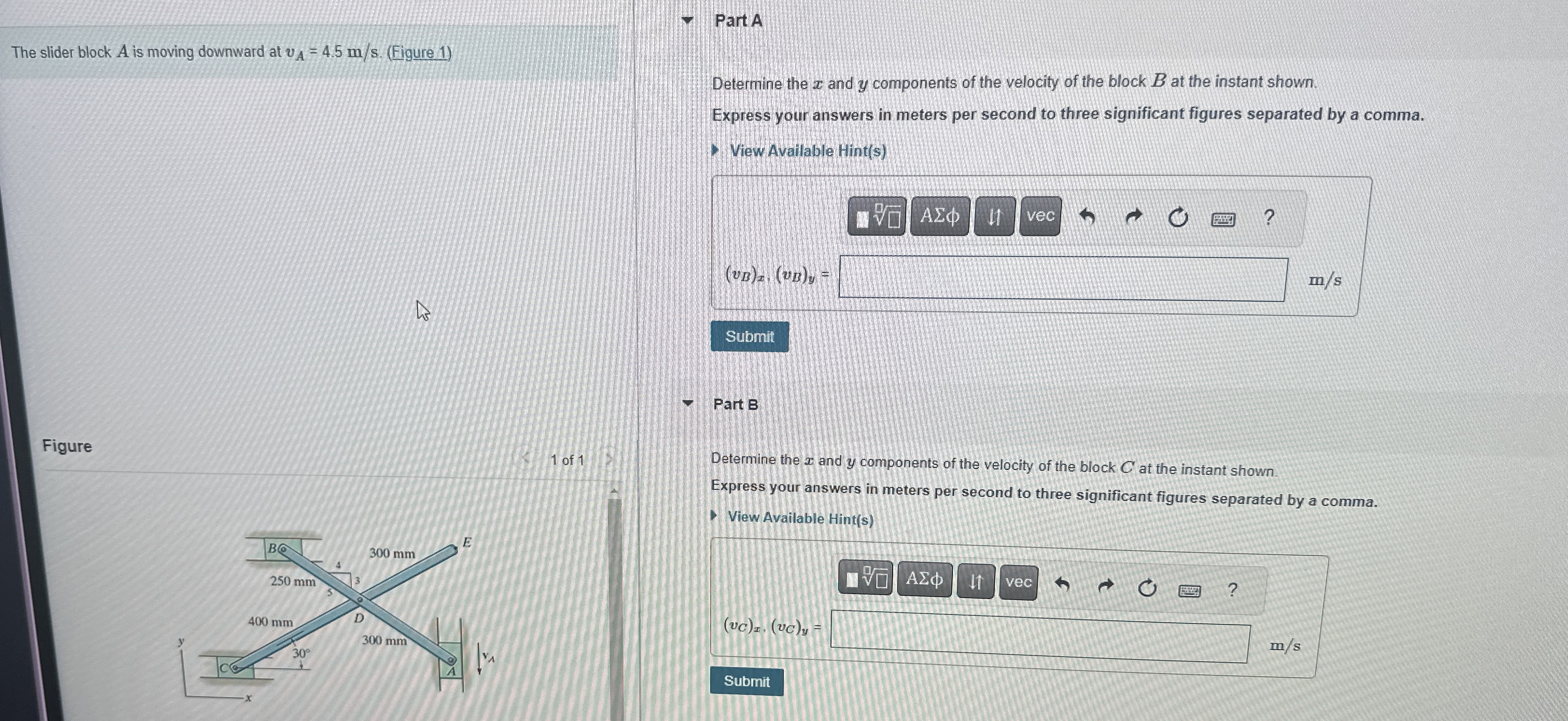 How to solve Part A The slider block A is moving
