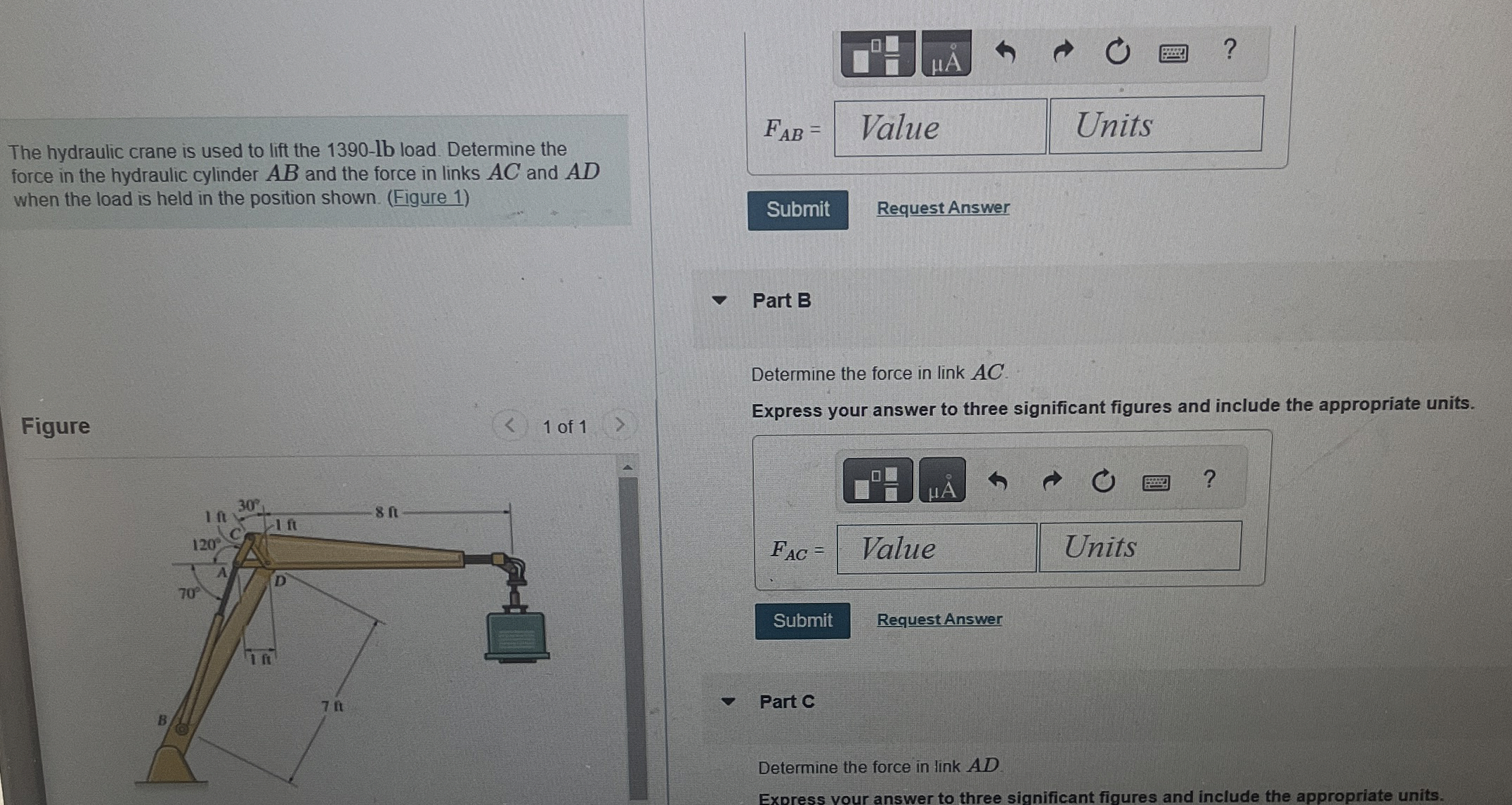 The hydraulic crane is used to lift the 1 3 9 0 -