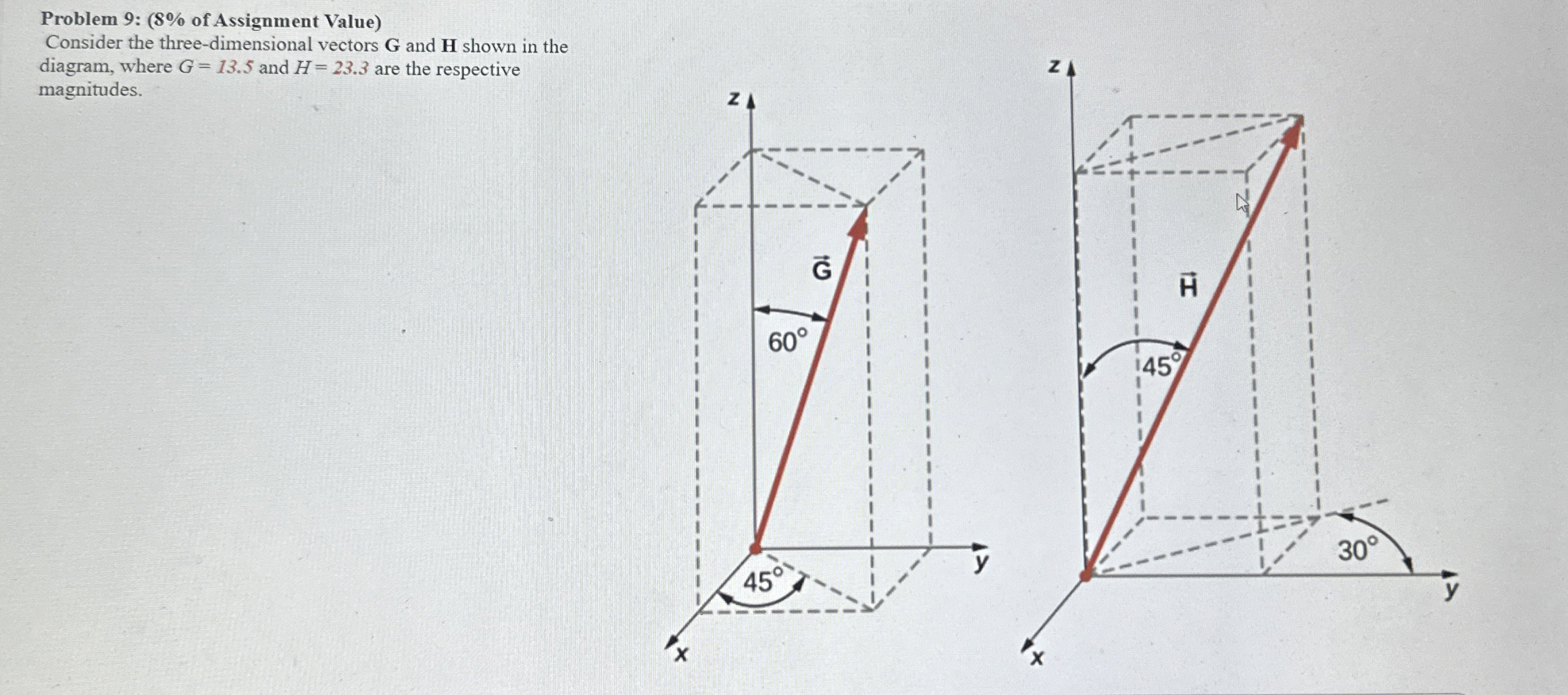 Problem 9 : ( 8 % of Assignment Value ) Consider
