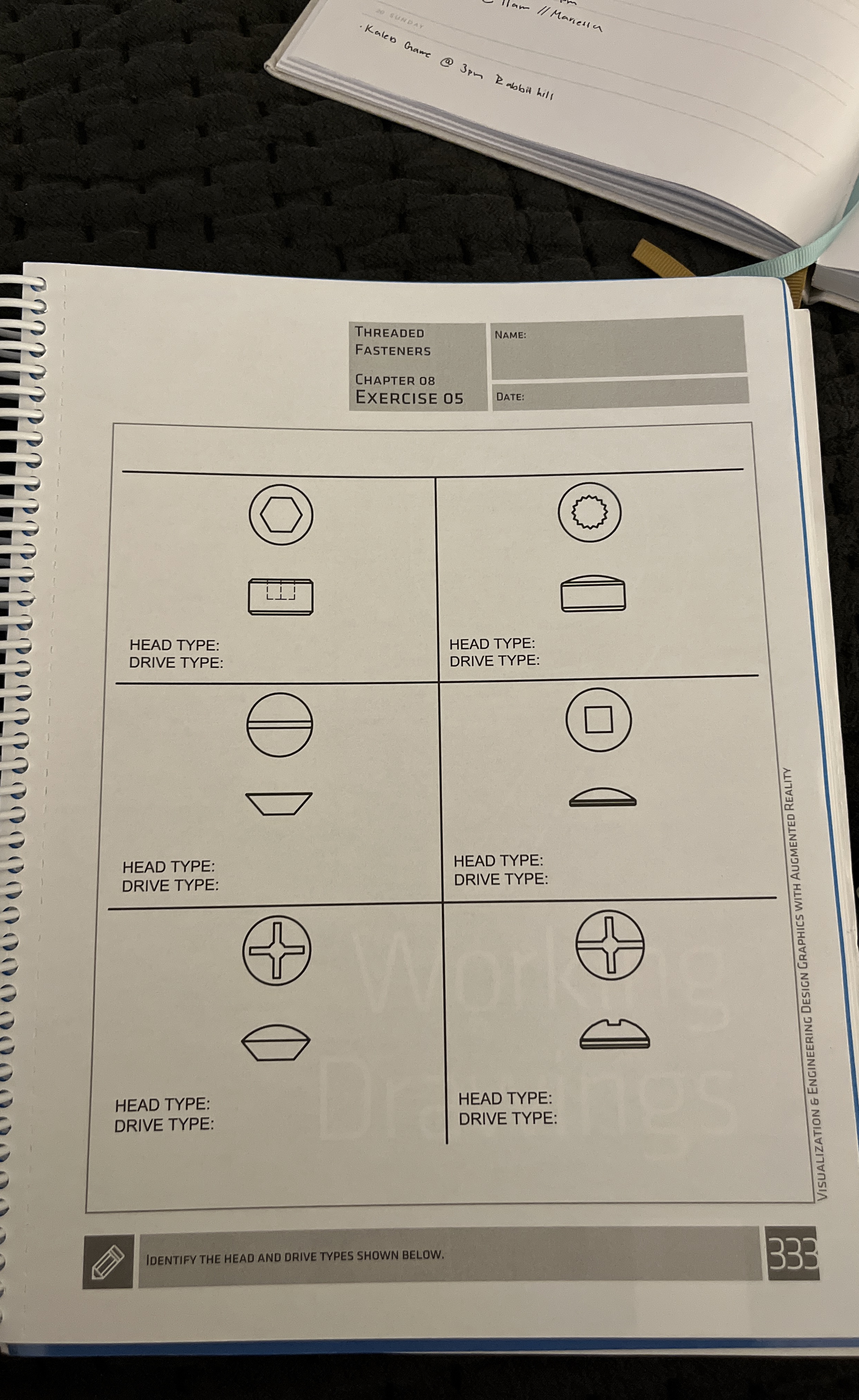 THREADED FASTENERS CHAPTER 0 8 EXERCISE 0 5 NAME: