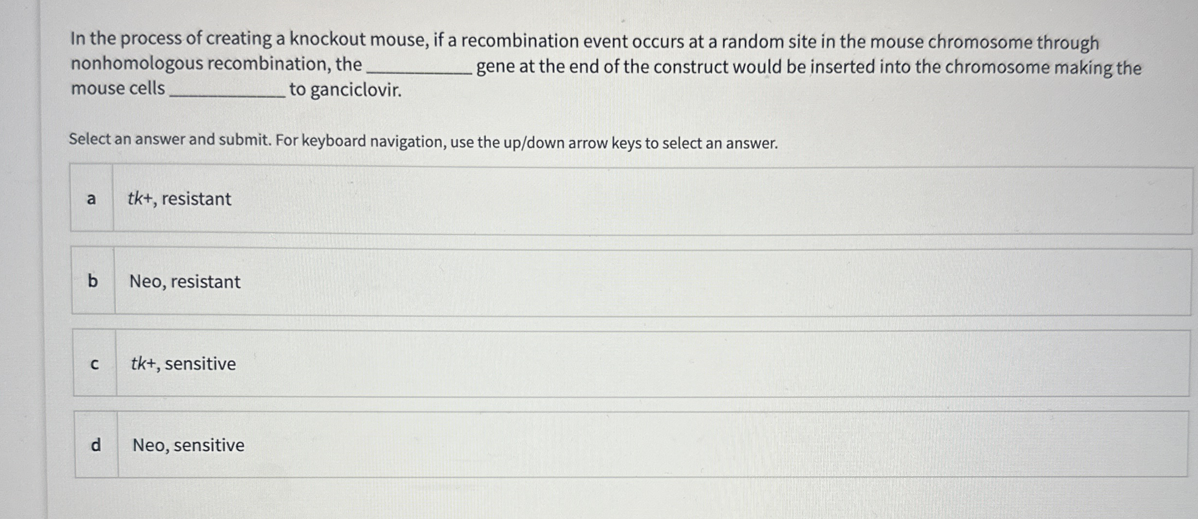 In the process of creating a knockout mouse, if a