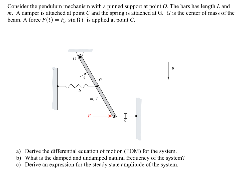 Consider the pendulum mechanism with a pinned