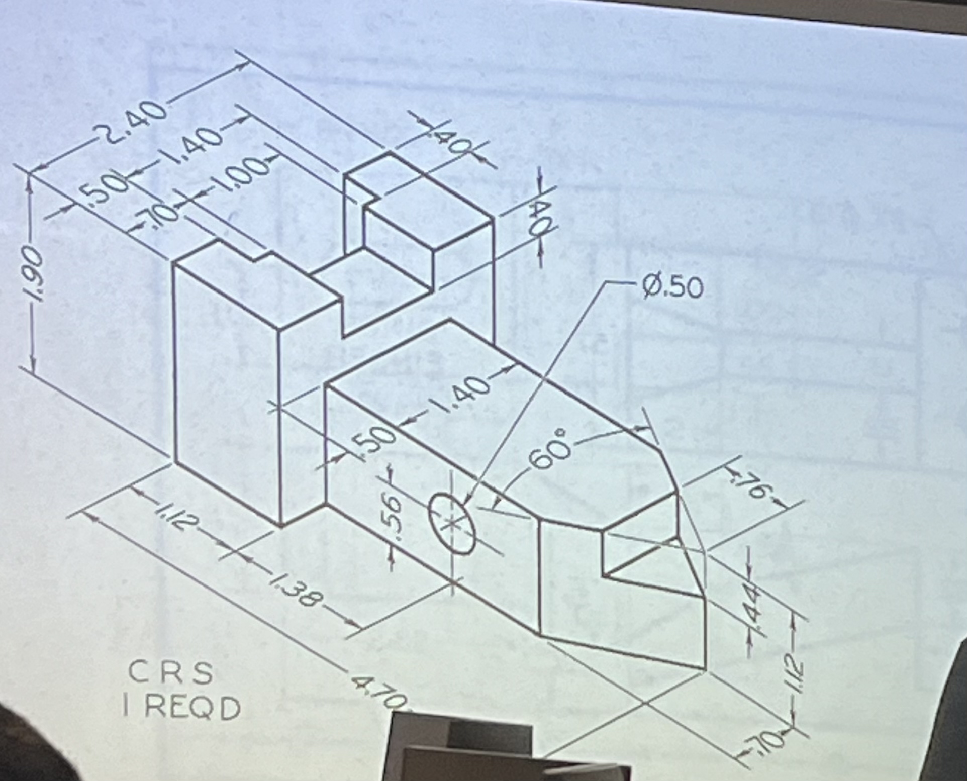 Draw the frint , right and top view with all the
