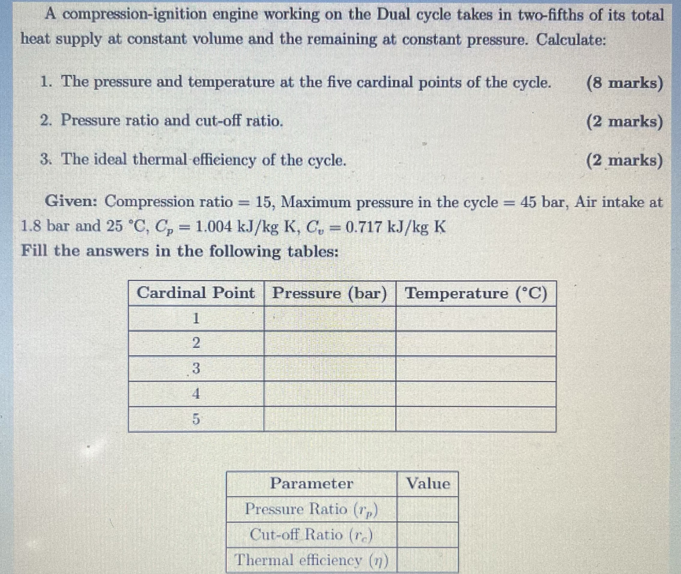 A compression - ignition engine working on the
