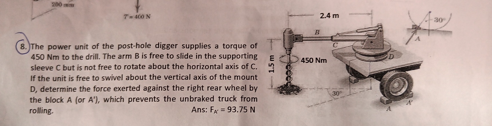 The power unit of the post - hole digger supplies